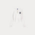 White long-sleeve polo shirt with a logo on a white background